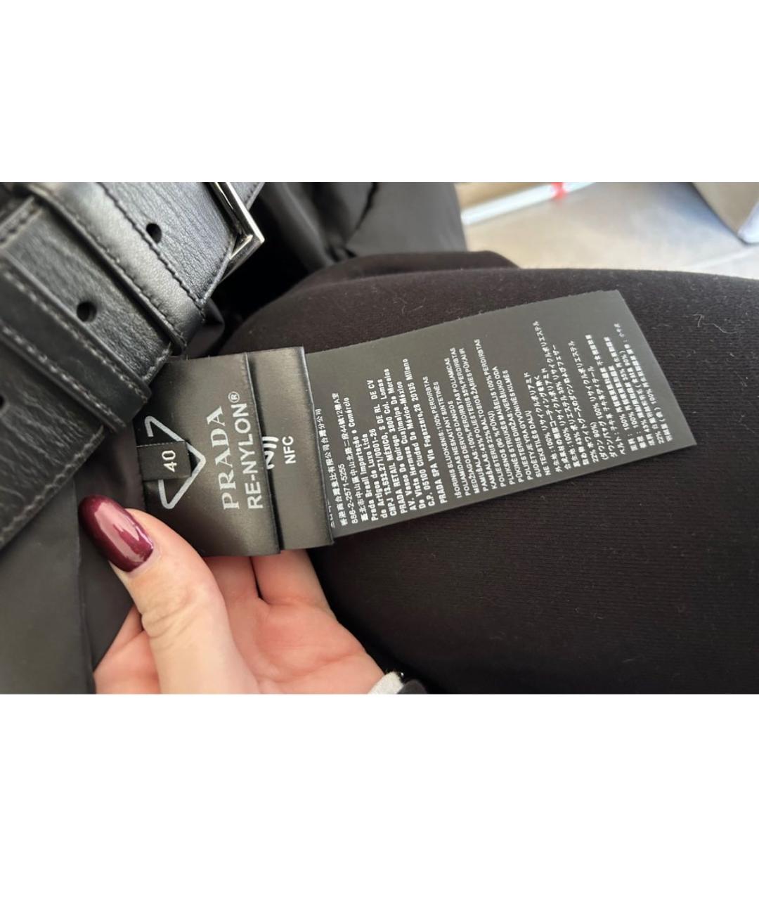 PRADA Черный полиэстеровый пуховик, фото 6