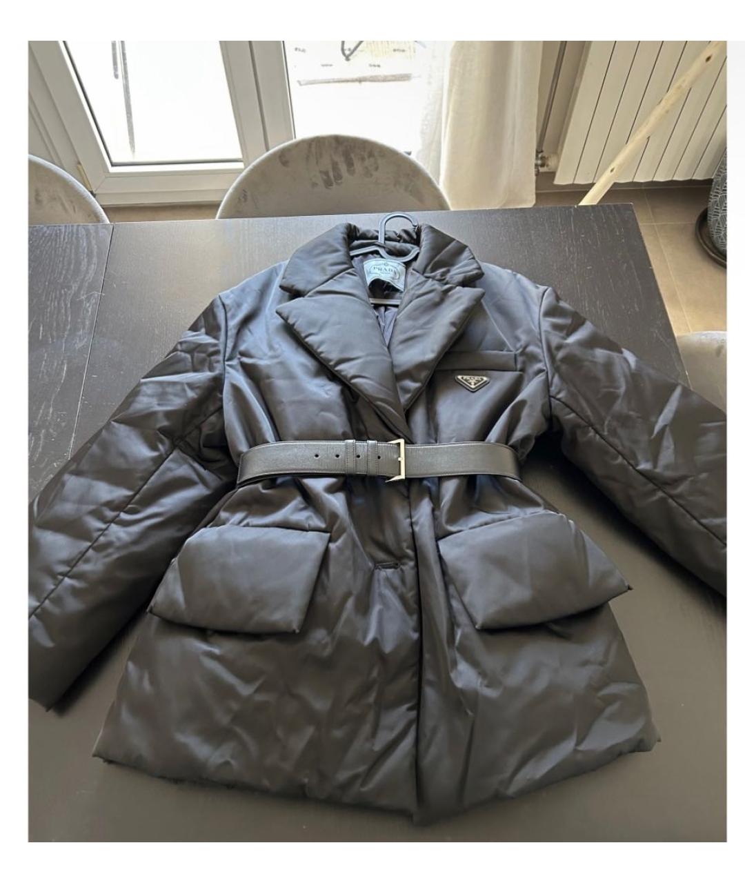 PRADA Черный полиэстеровый пуховик, фото 9
