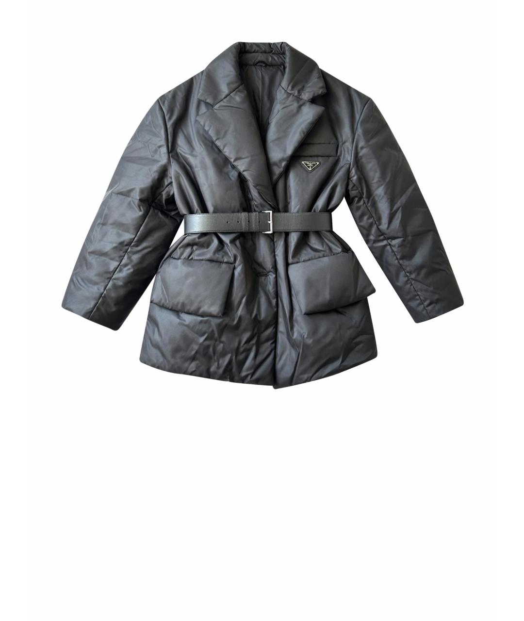 PRADA Черный полиэстеровый пуховик, фото 1