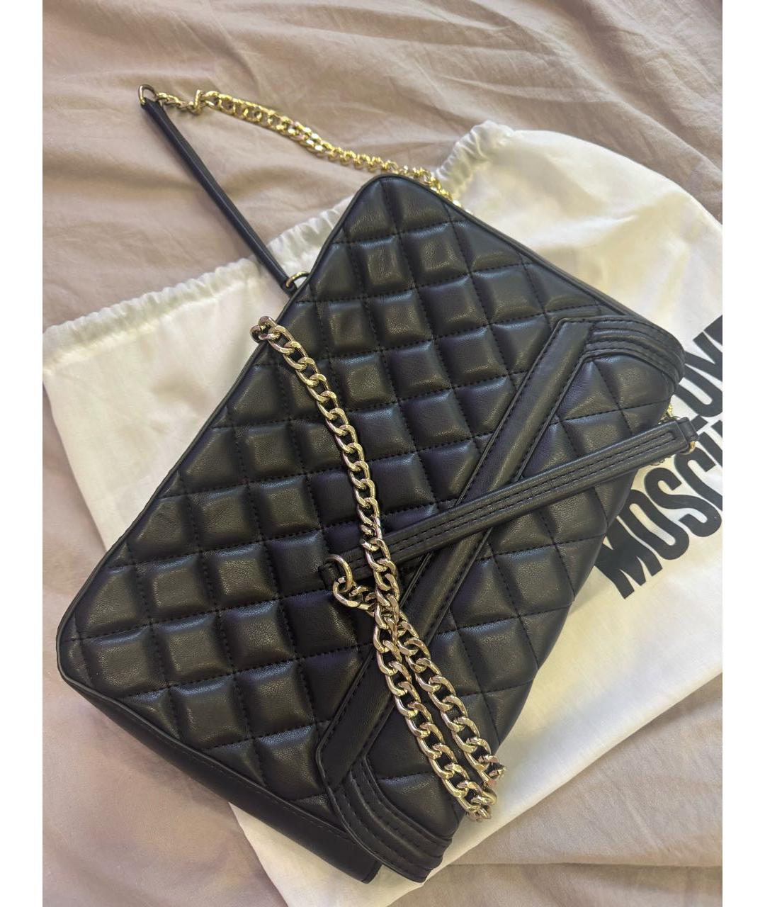 LOVE MOSCHINO Черная сумка через плечо из искусственной кожи, фото 2