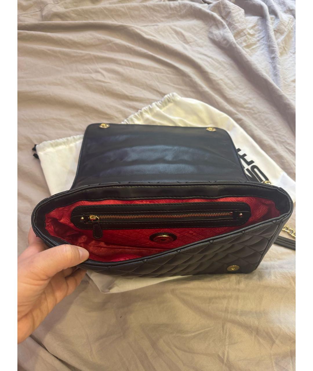 LOVE MOSCHINO Черная сумка через плечо из искусственной кожи, фото 5