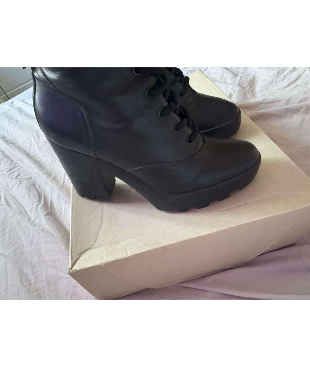 CALVIN KLEIN Черные кожаные ботильоны, фото 4
