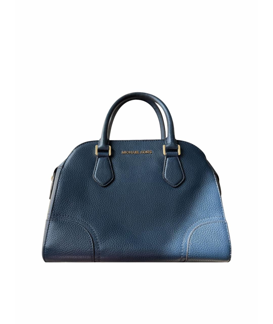 MICHAEL KORS Синяя кожаная сумка с короткими ручками, фото 1