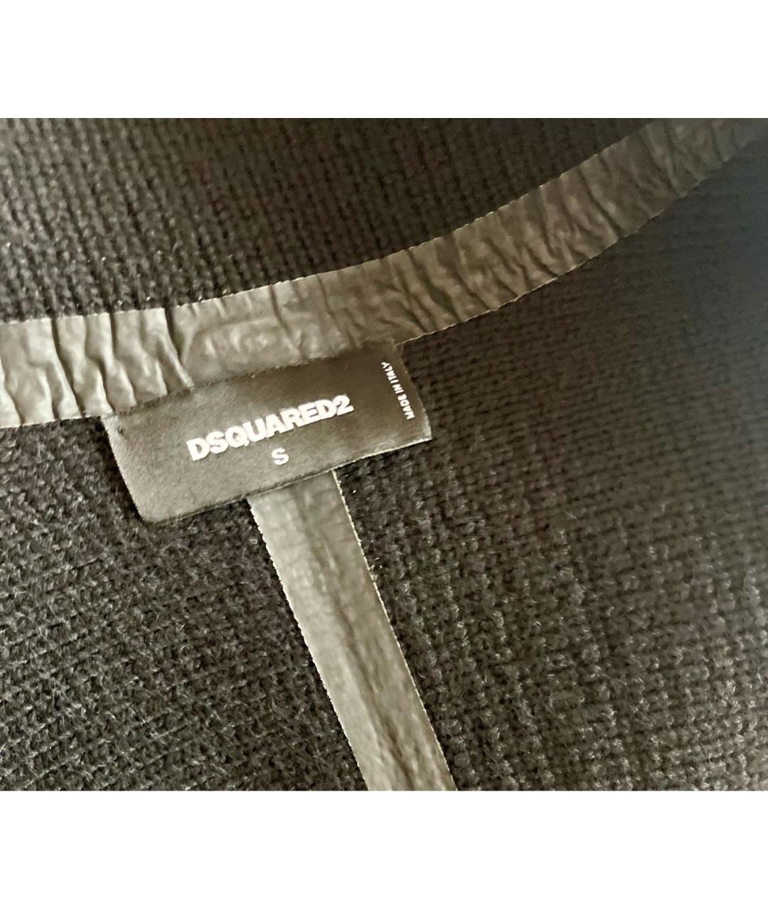 DSQUARED2 Черное шерстяное пальто, фото 3