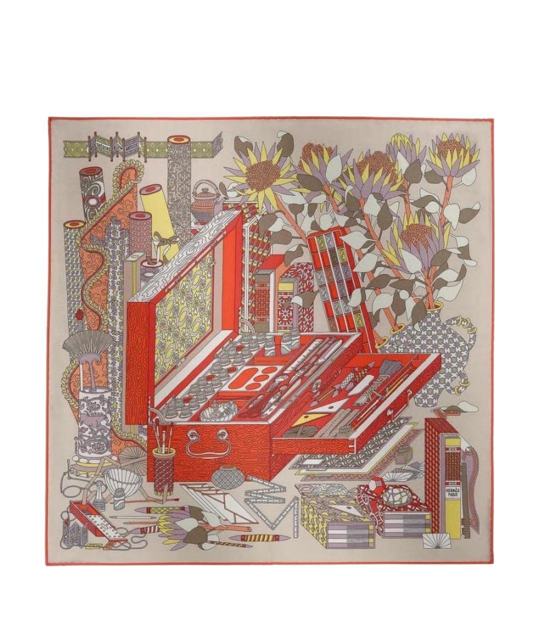 HERMES Мульти шелковый платок, фото 1