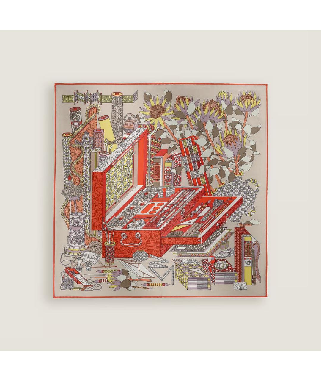 HERMES Мульти шелковый платок, фото 5