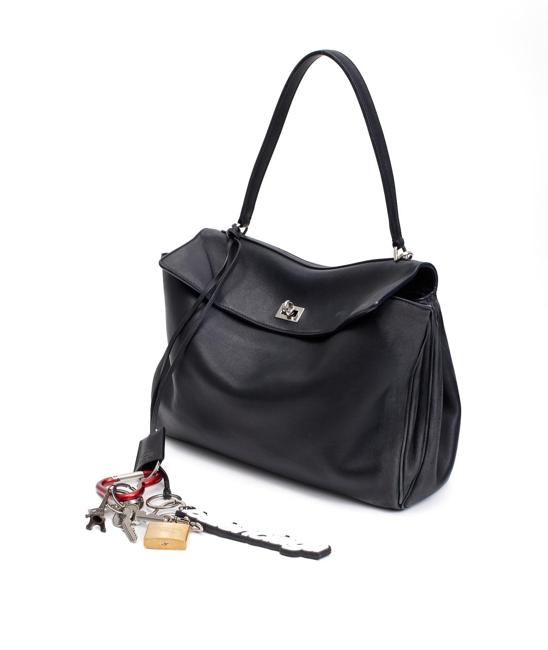 BALENCIAGA Черная кожаная сумка через плечо, фото 5