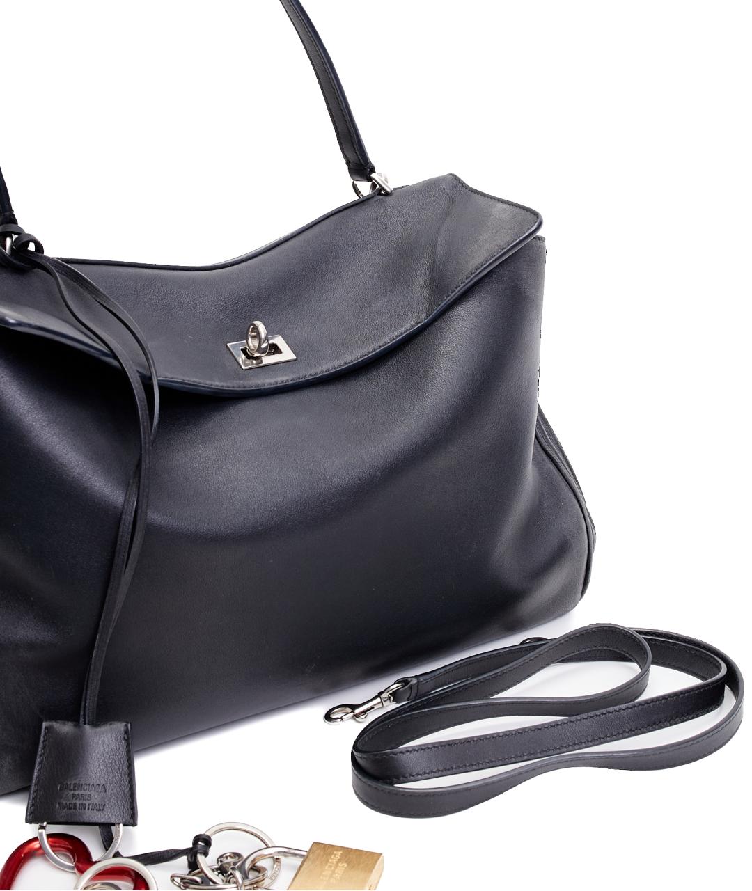 BALENCIAGA Черная кожаная сумка через плечо, фото 3
