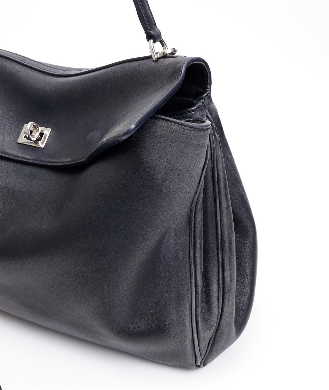 BALENCIAGA Черная кожаная сумка через плечо, фото 7