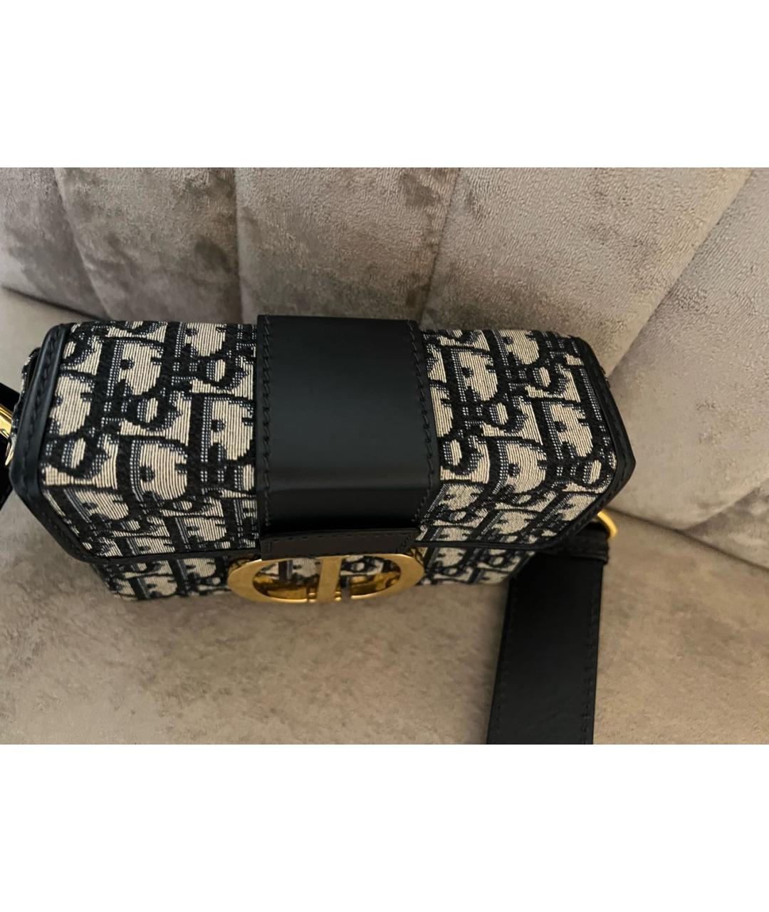 CHRISTIAN DIOR Темно-синяя жаккардовая сумка через плечо, фото 6