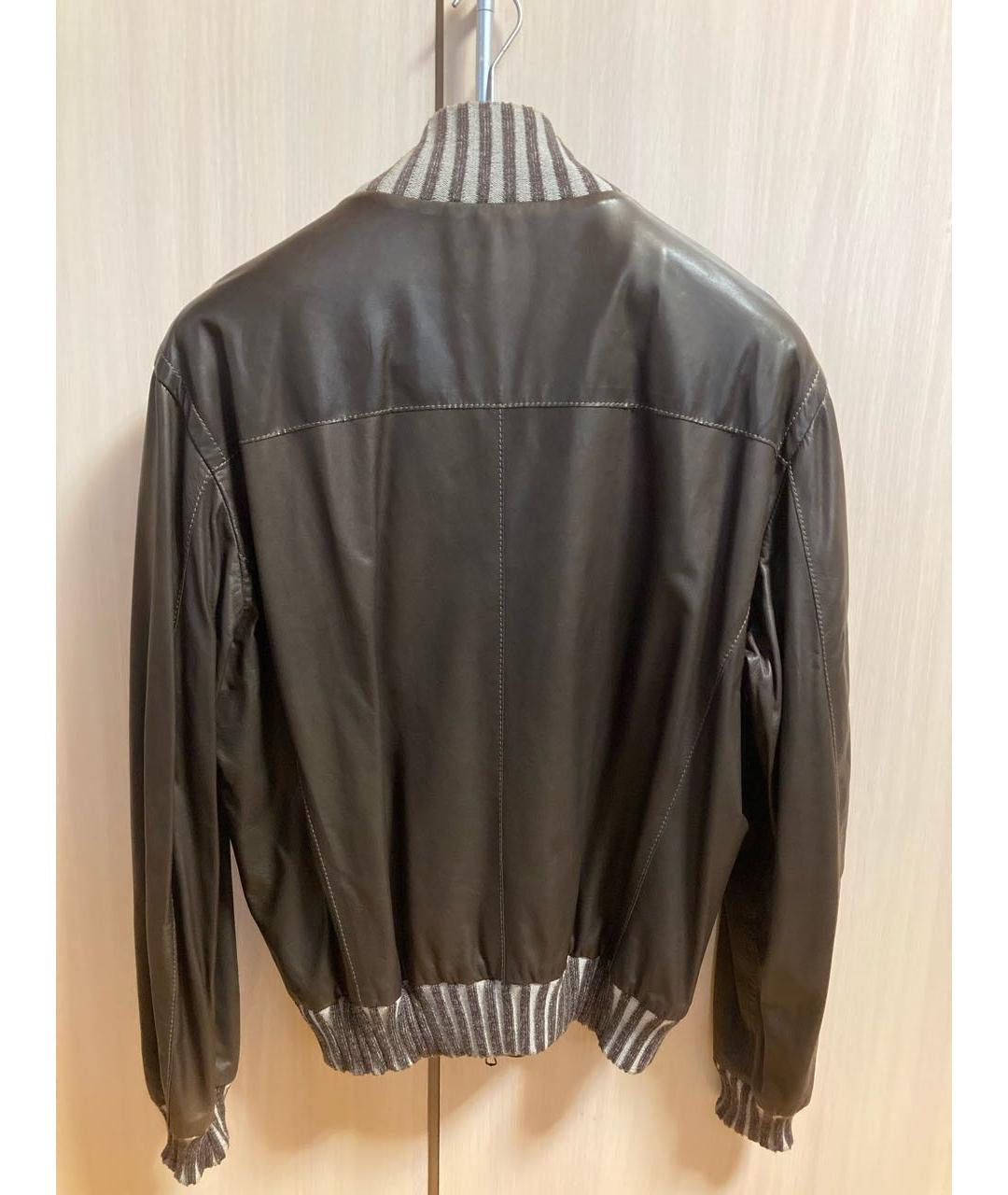 BRIONI Коричневая кожаная куртка, фото 2
