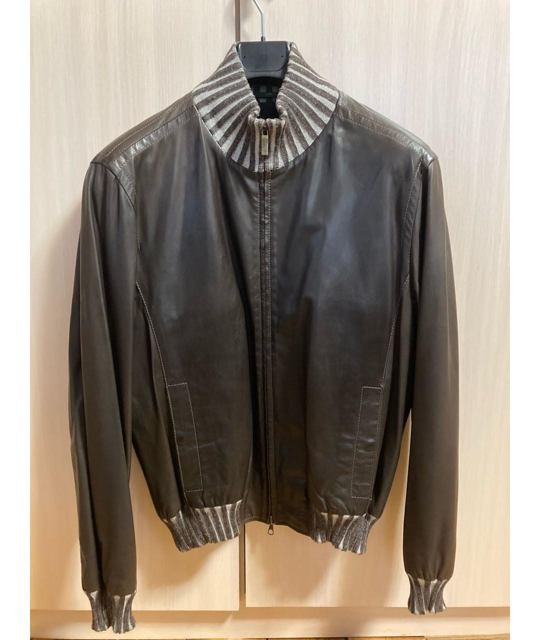 BRIONI Коричневая кожаная куртка, фото 9