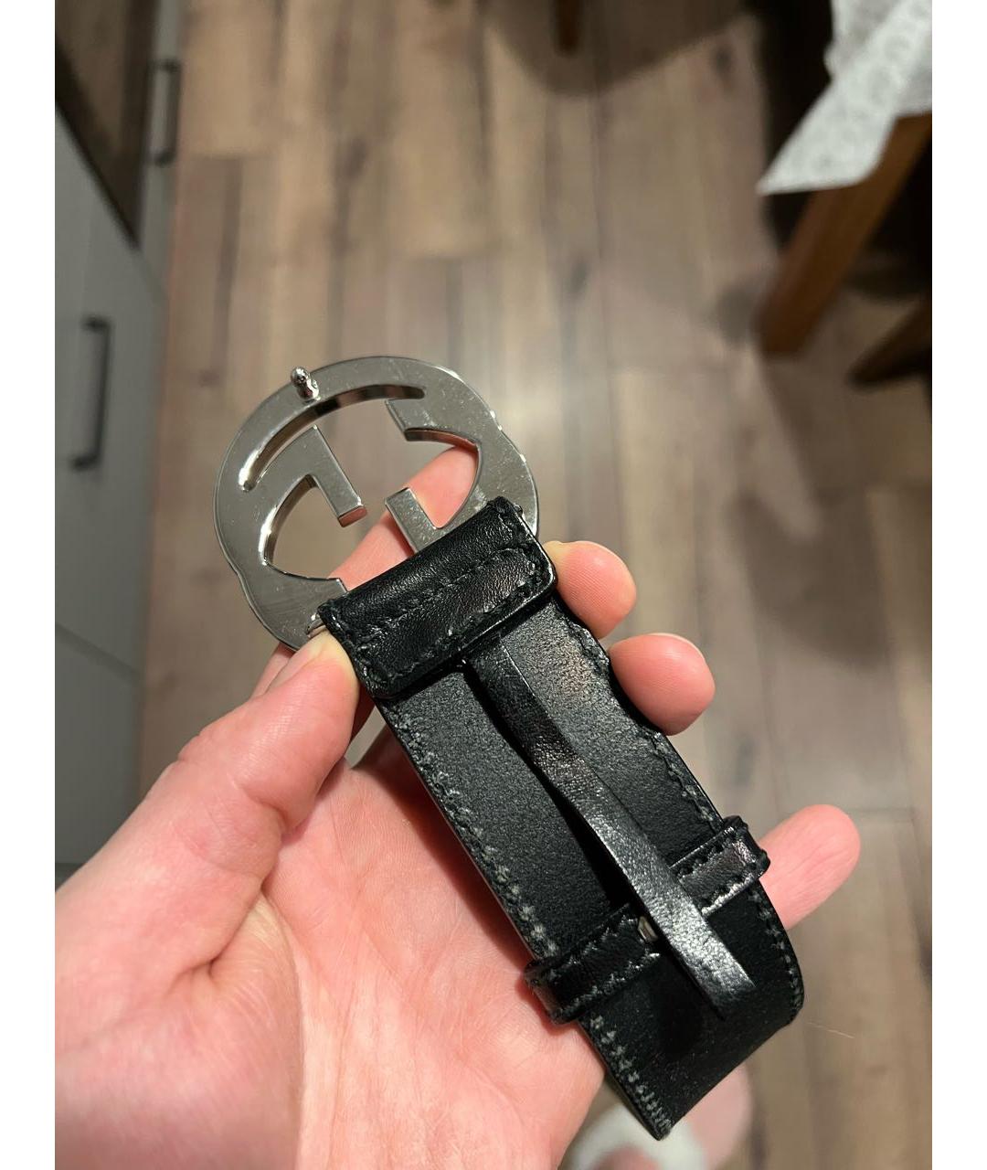 GUCCI Черный кожаный ремень, фото 2