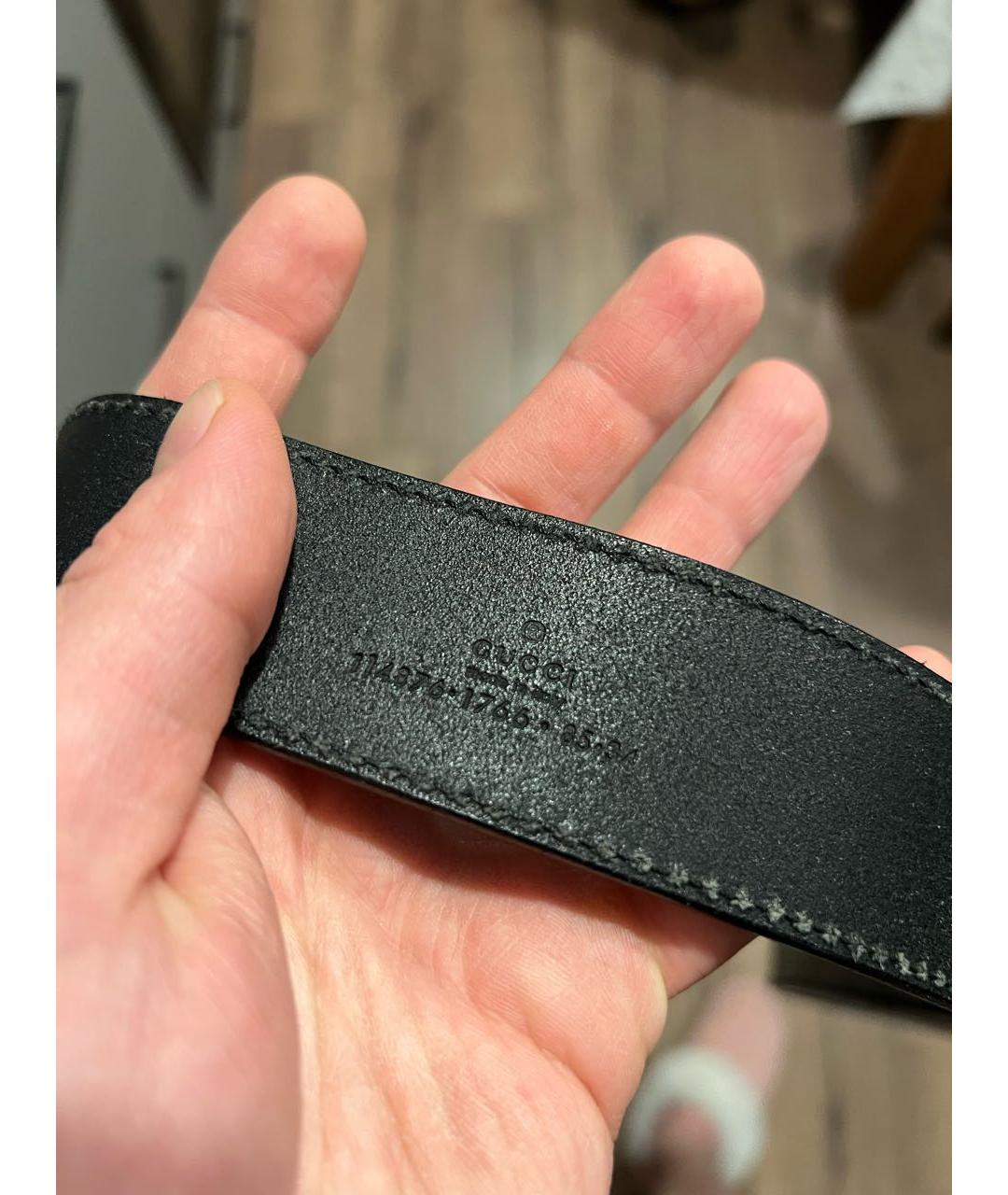 GUCCI Черный кожаный ремень, фото 3