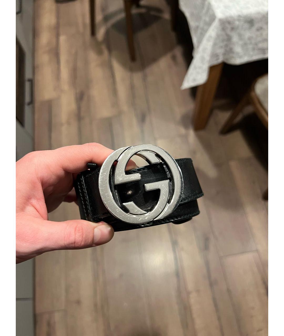 GUCCI Черный кожаный ремень, фото 7