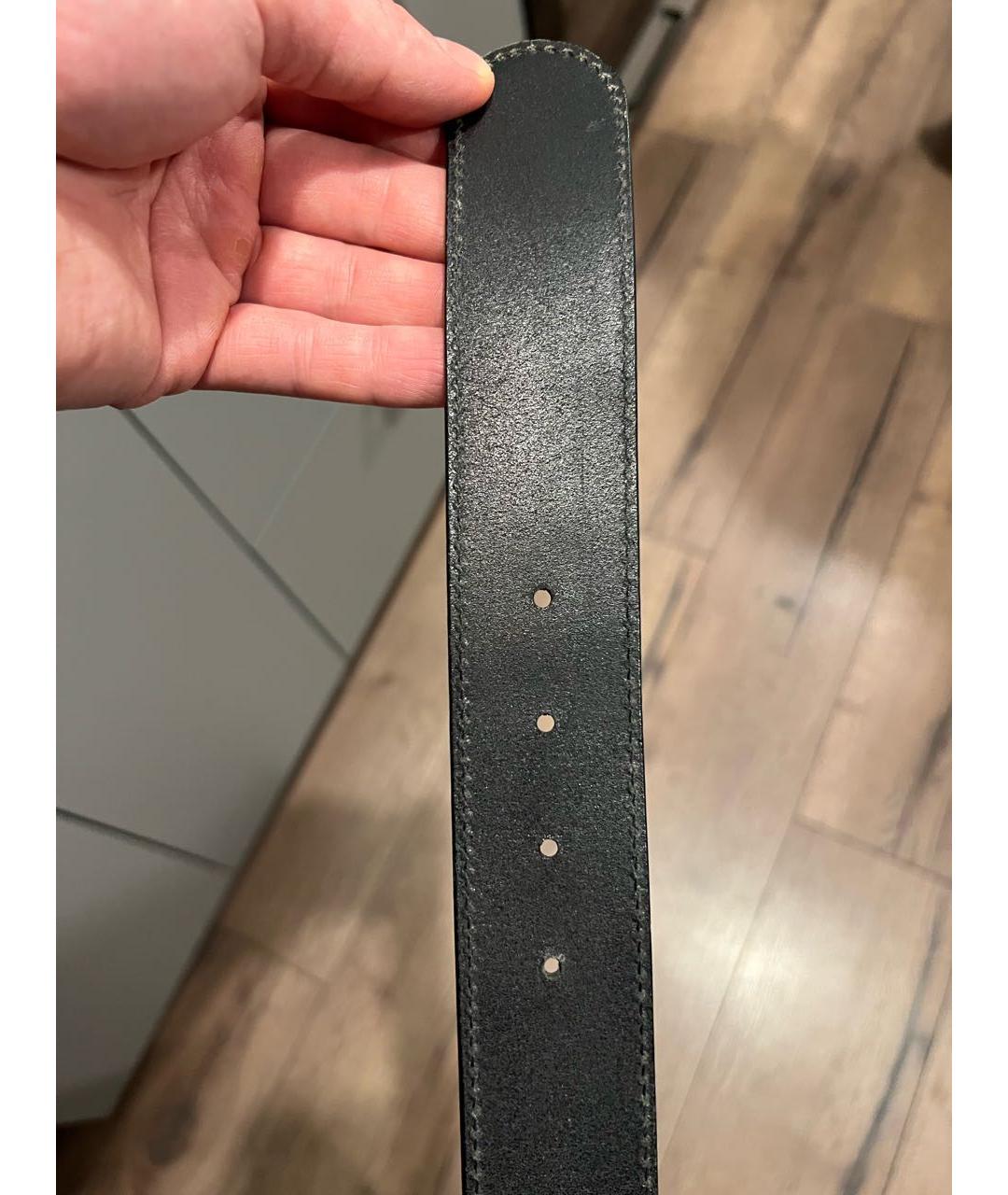 GUCCI Черный кожаный ремень, фото 4