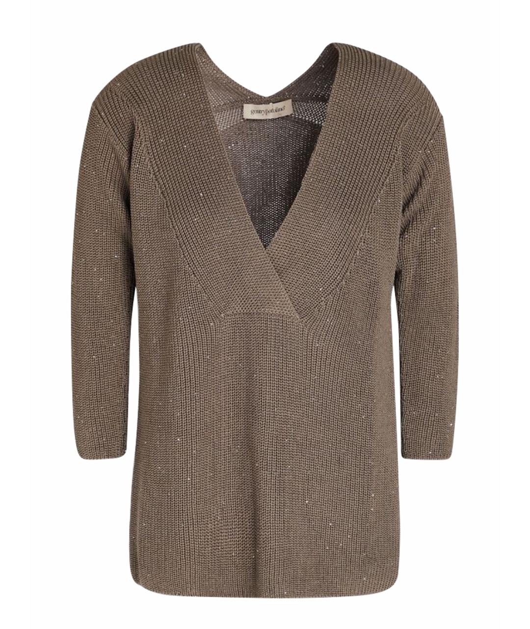 GENTRY PORTOFINO Бежевый хлопковый джемпер / свитер, фото 4