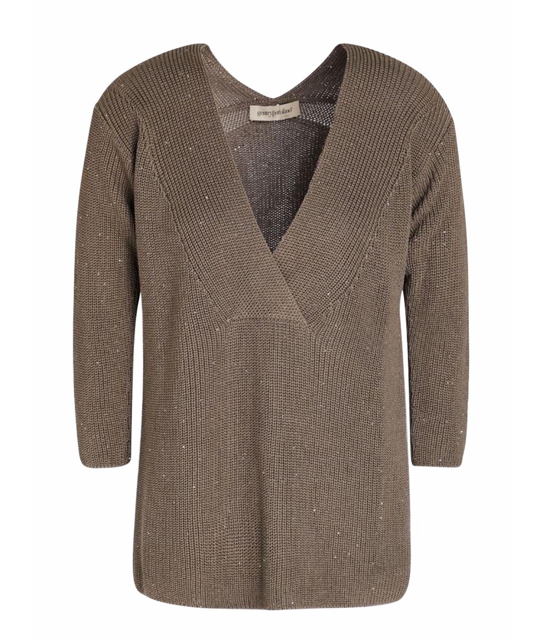 GENTRY PORTOFINO Бежевый хлопковый джемпер / свитер, фото 1