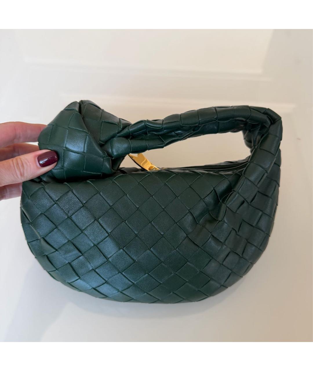 BOTTEGA VENETA Зеленая кожаная сумка с короткими ручками, фото 2