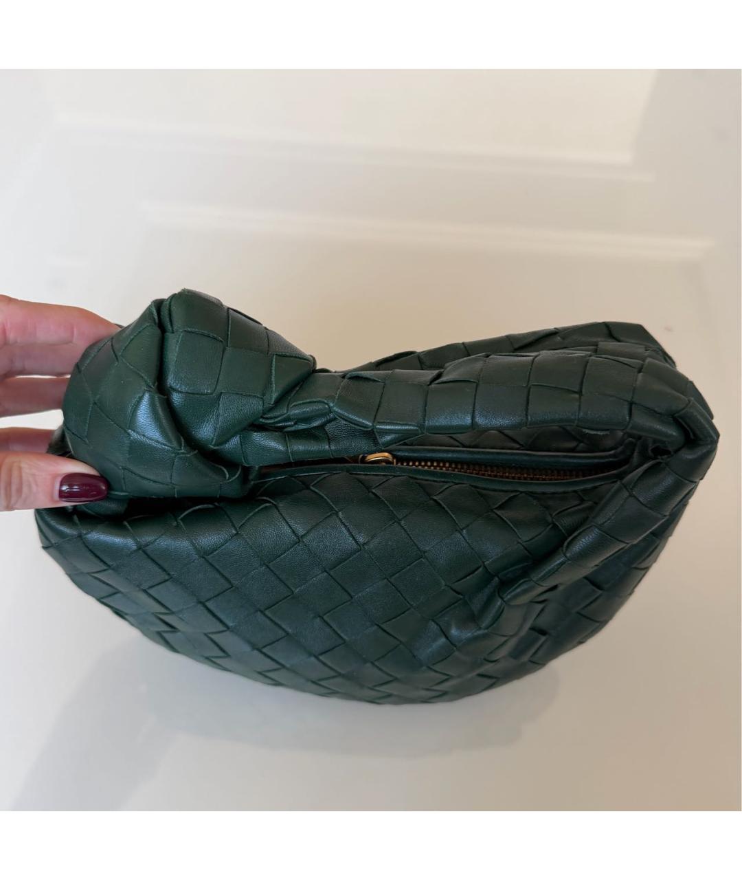 BOTTEGA VENETA Зеленая кожаная сумка с короткими ручками, фото 6