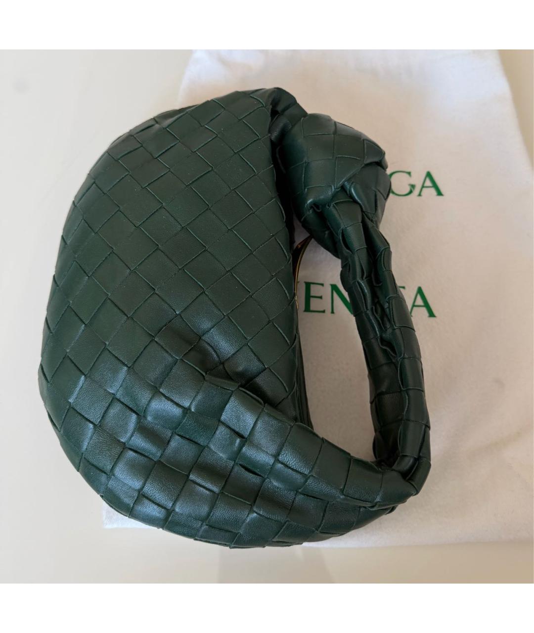 BOTTEGA VENETA Зеленая кожаная сумка с короткими ручками, фото 7