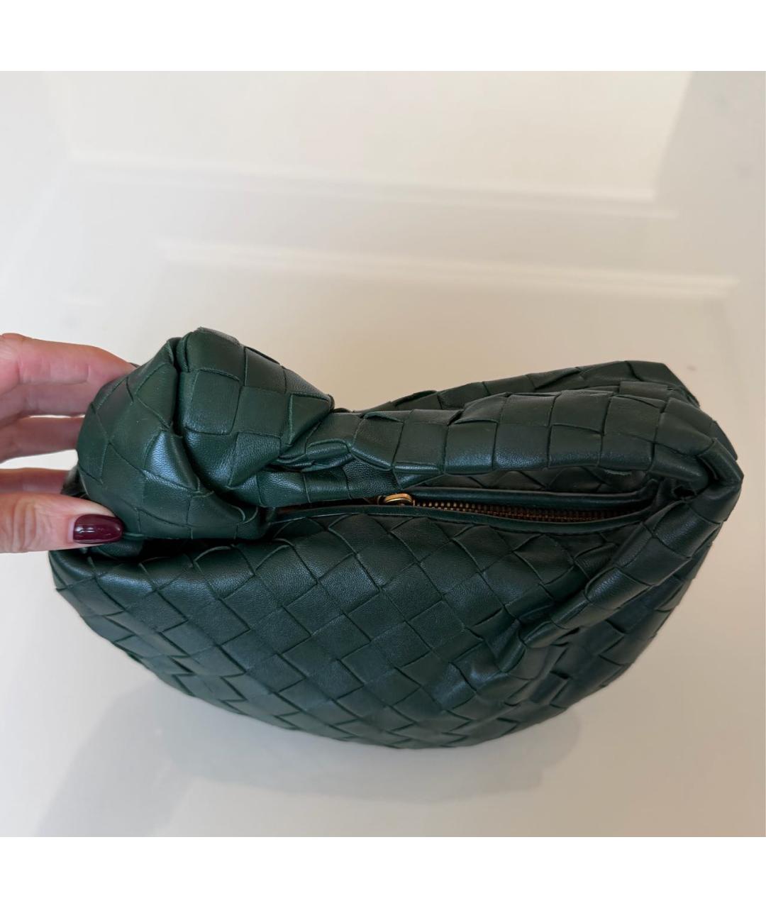 BOTTEGA VENETA Зеленая кожаная сумка с короткими ручками, фото 4