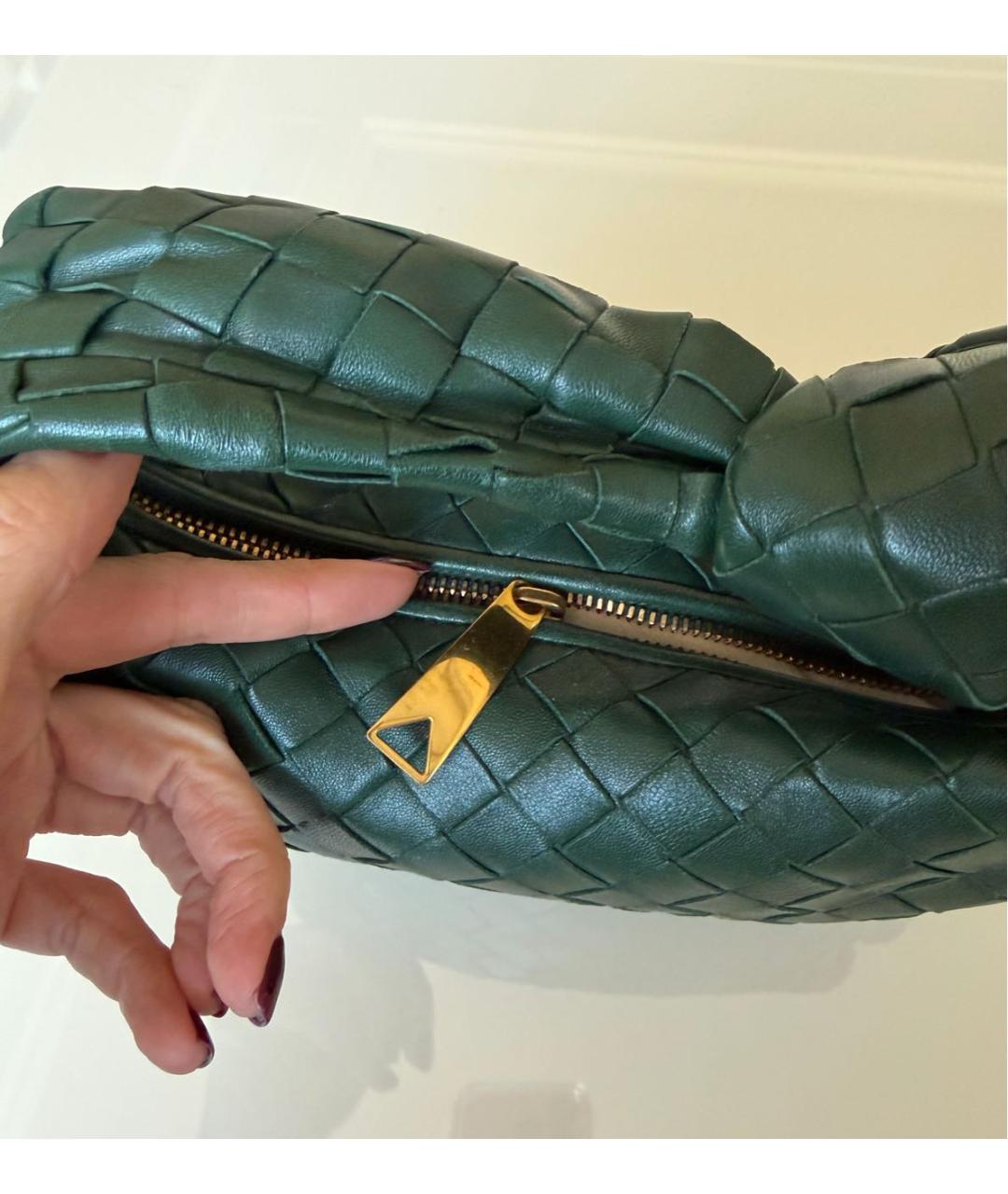 BOTTEGA VENETA Зеленая кожаная сумка с короткими ручками, фото 3