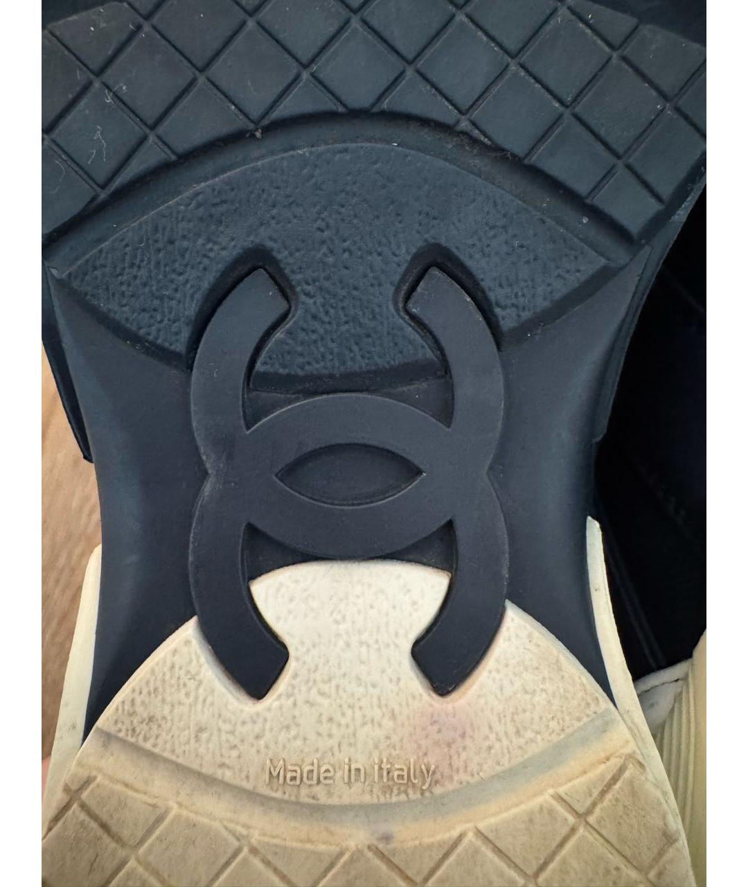 CHANEL Темно-синие кожаные кроссовки, фото 6