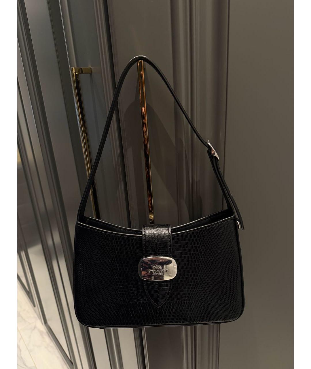COACH Черная кожаная сумка через плечо, фото 7