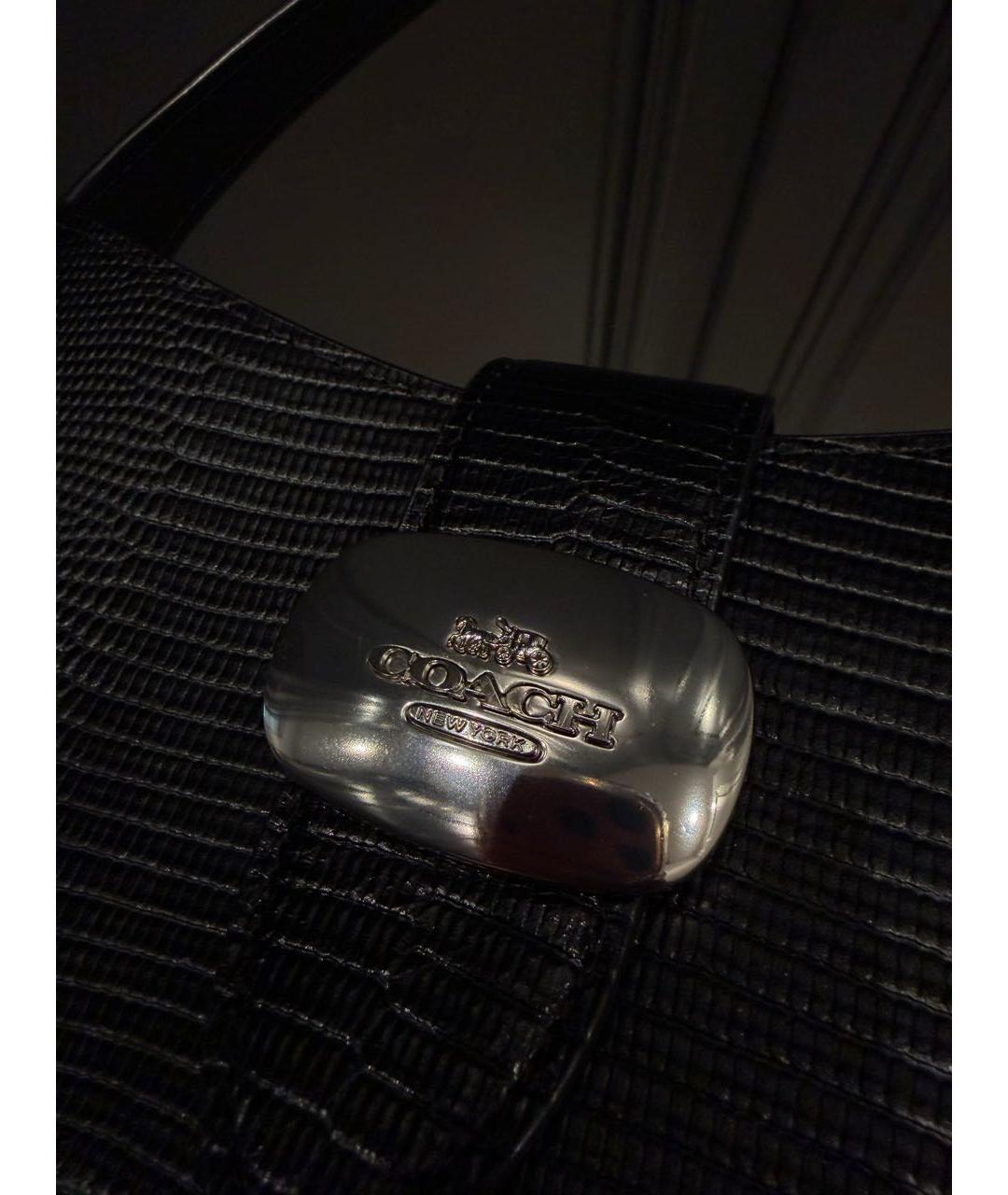 COACH Черная кожаная сумка через плечо, фото 2