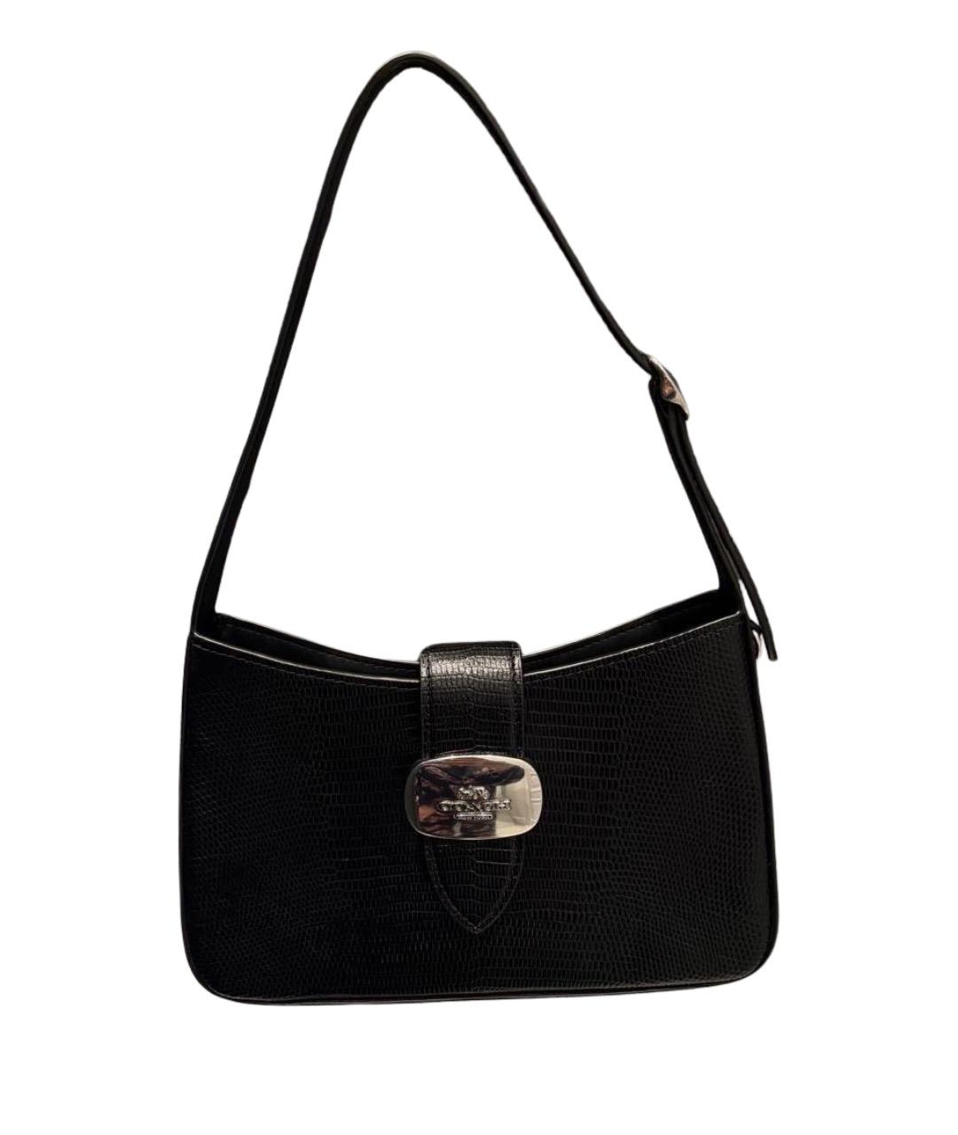 COACH Черная кожаная сумка через плечо, фото 1
