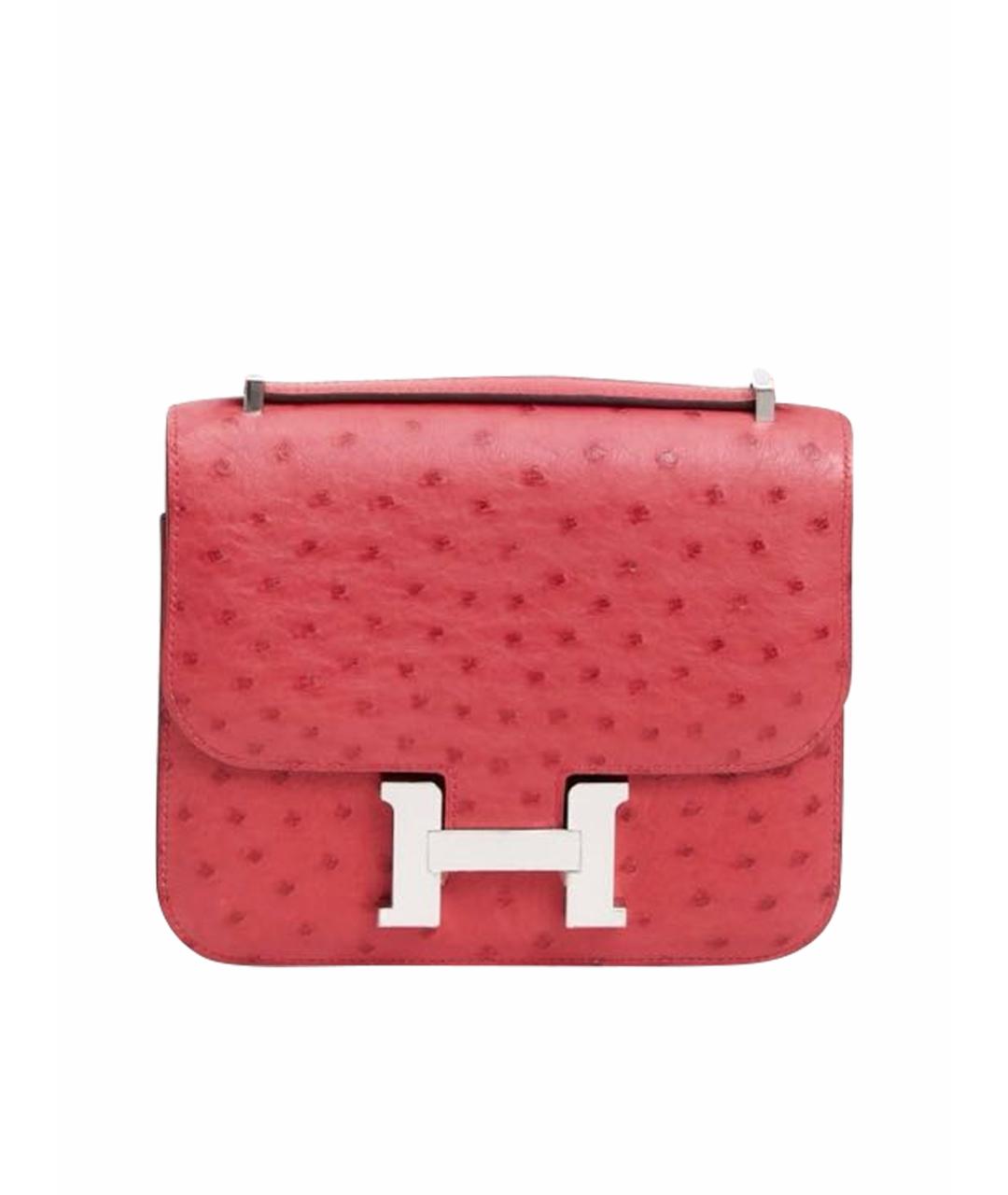 HERMES Коралловая кожаная сумка через плечо, фото 1