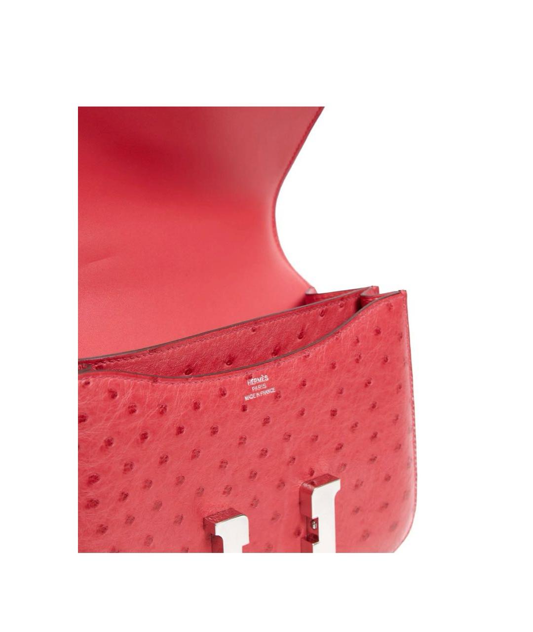 HERMES Коралловая кожаная сумка через плечо, фото 5