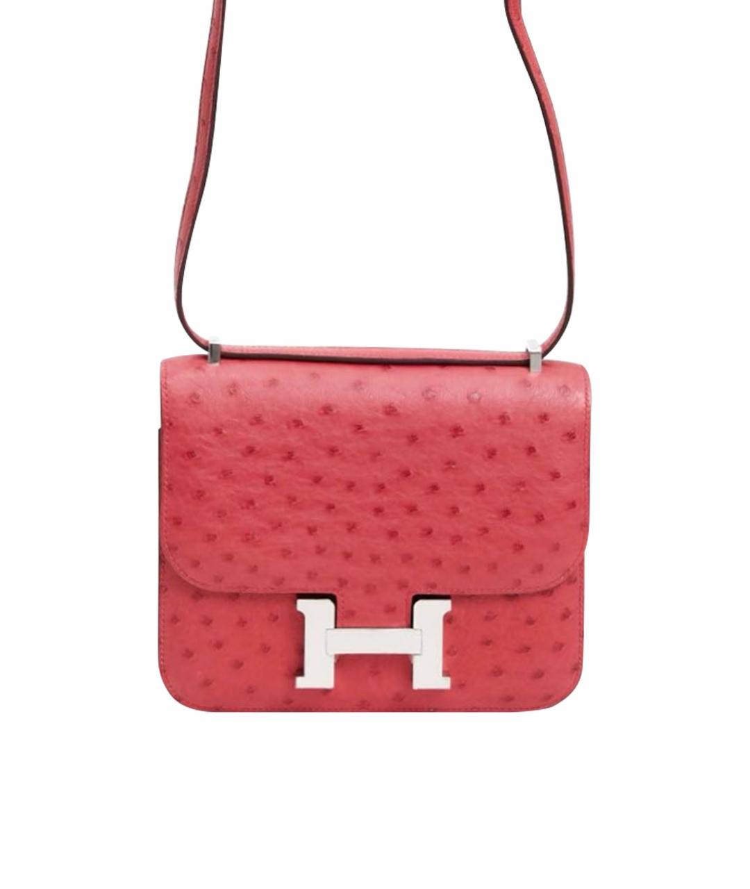 HERMES Коралловая кожаная сумка через плечо, фото 6
