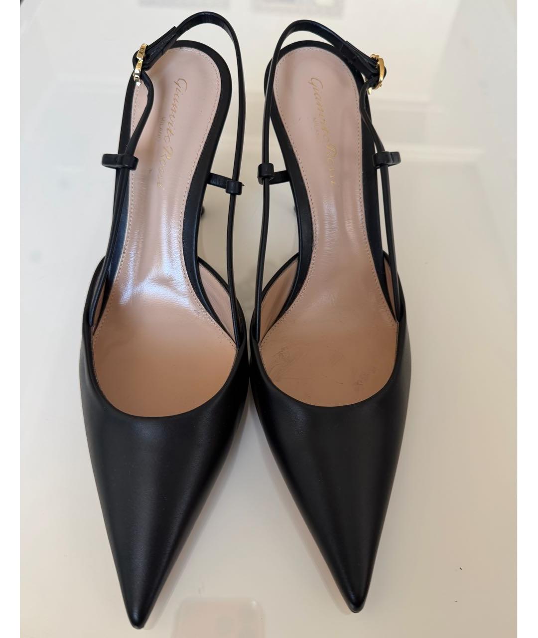 GIANVITO ROSSI Черные кожаные босоножки, фото 3