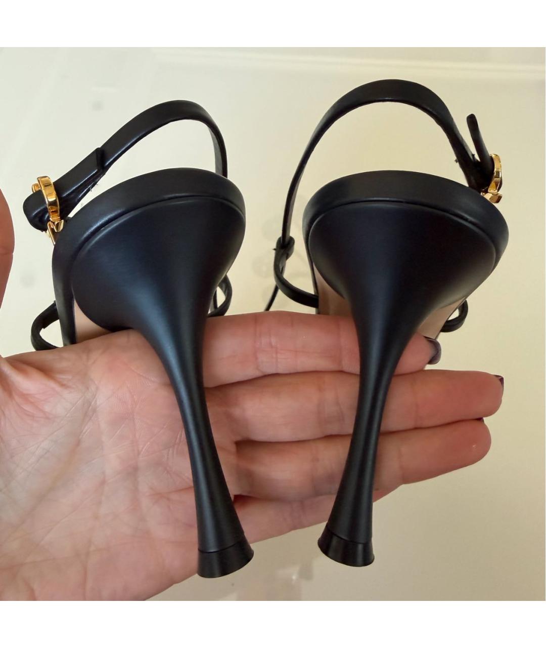 GIANVITO ROSSI Черные кожаные босоножки, фото 4