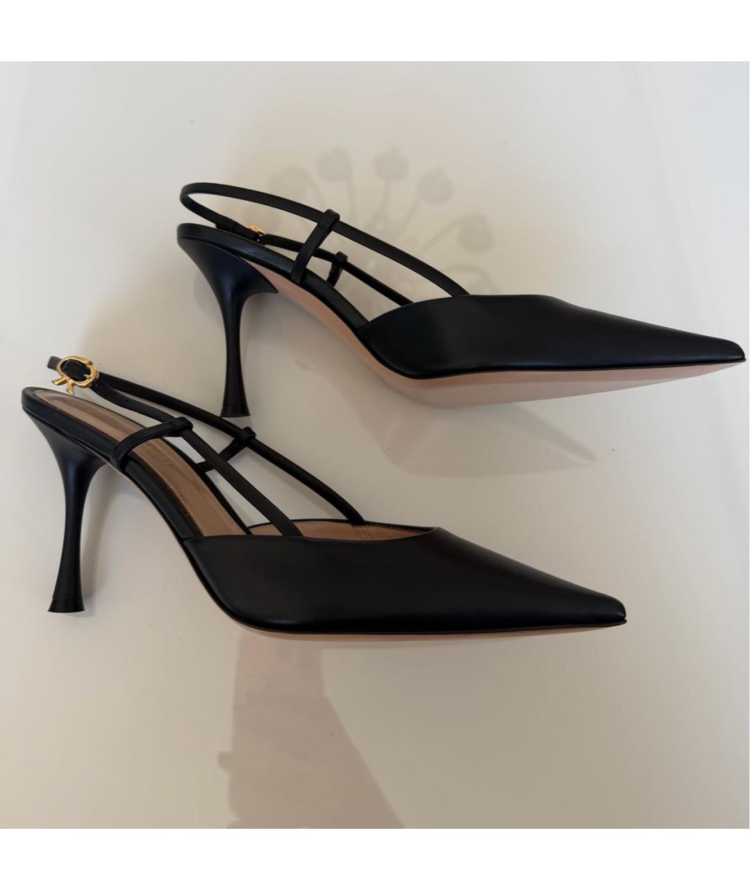 GIANVITO ROSSI Черные кожаные босоножки, фото 9