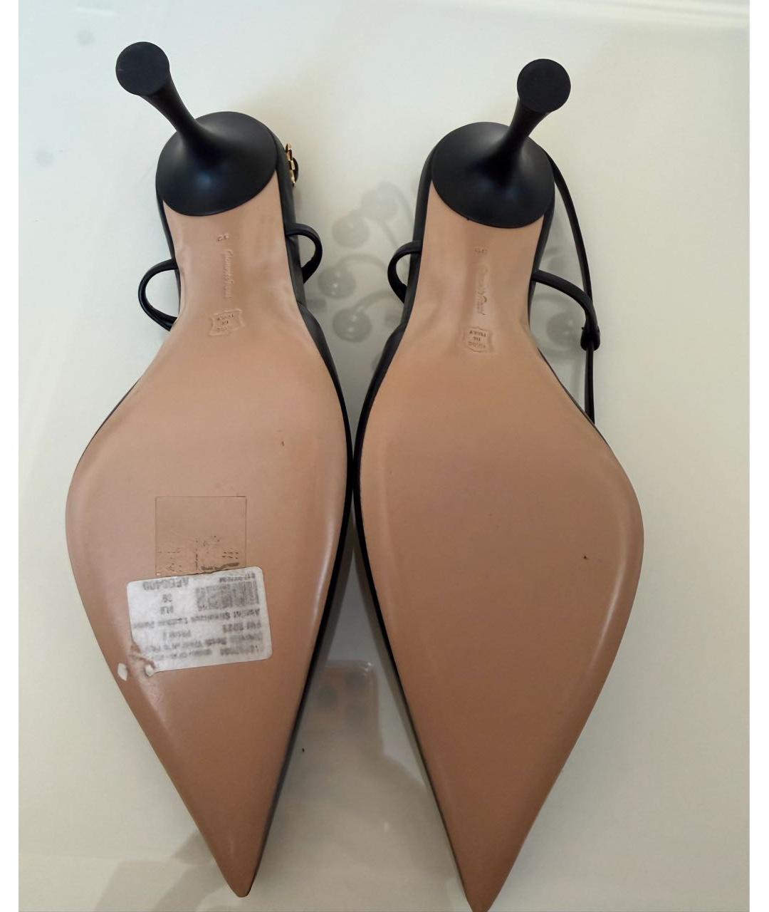 GIANVITO ROSSI Черные кожаные босоножки, фото 8