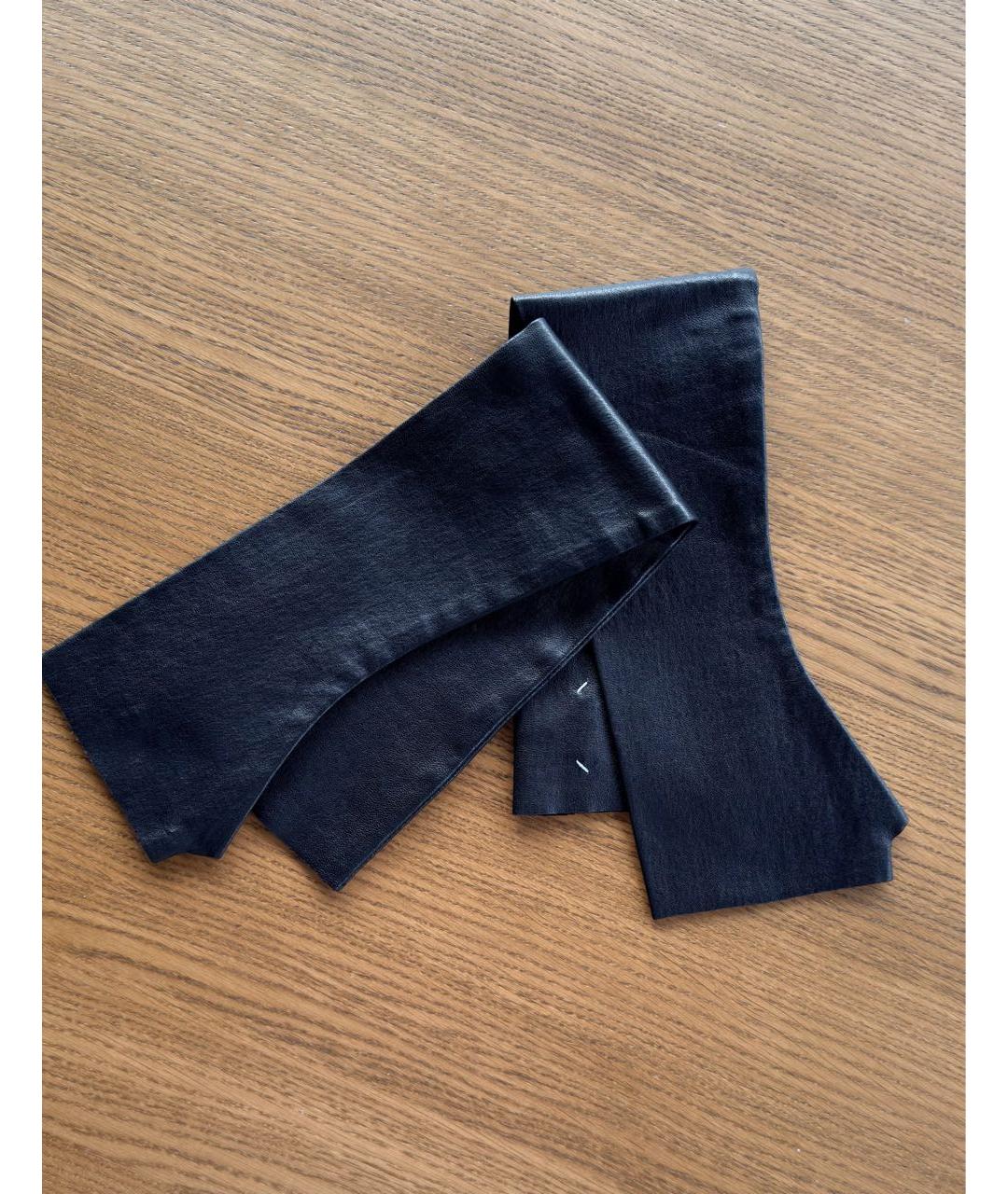 MAISON MARGIELA Черные кожаные митенки, фото 2