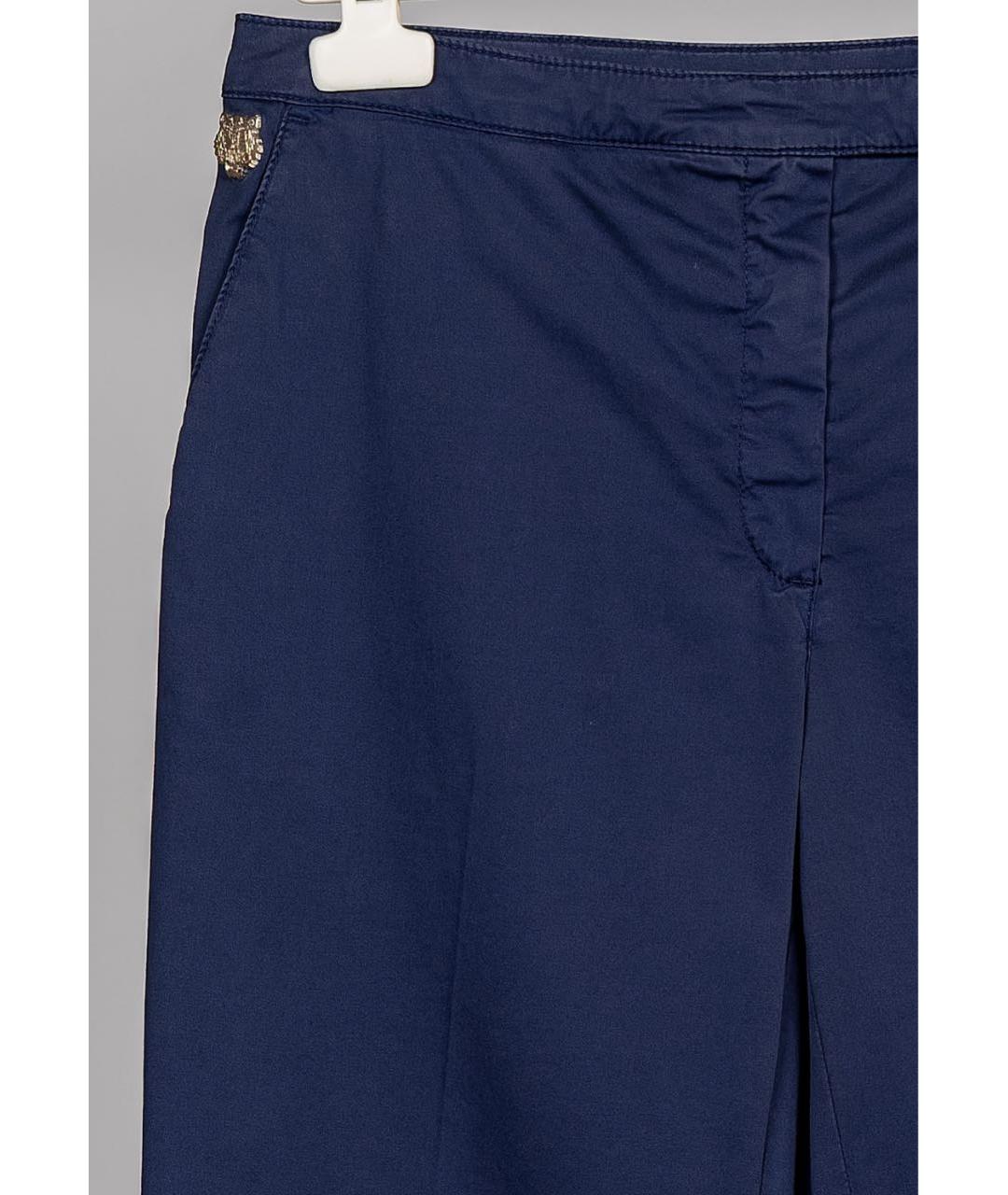 KENZO Темно-синие хлопковые брюки узкие, фото 3