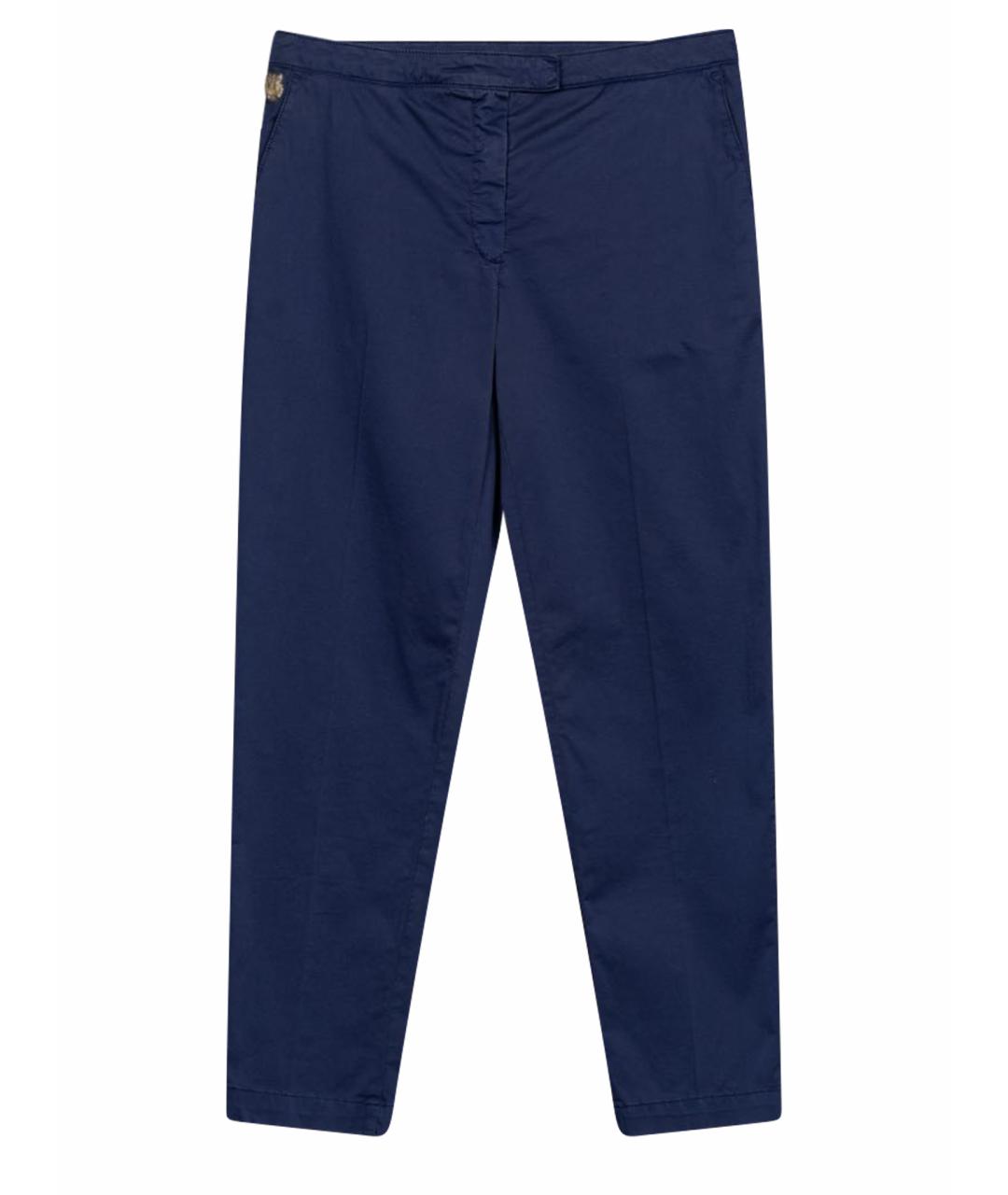KENZO Темно-синие хлопковые брюки узкие, фото 1