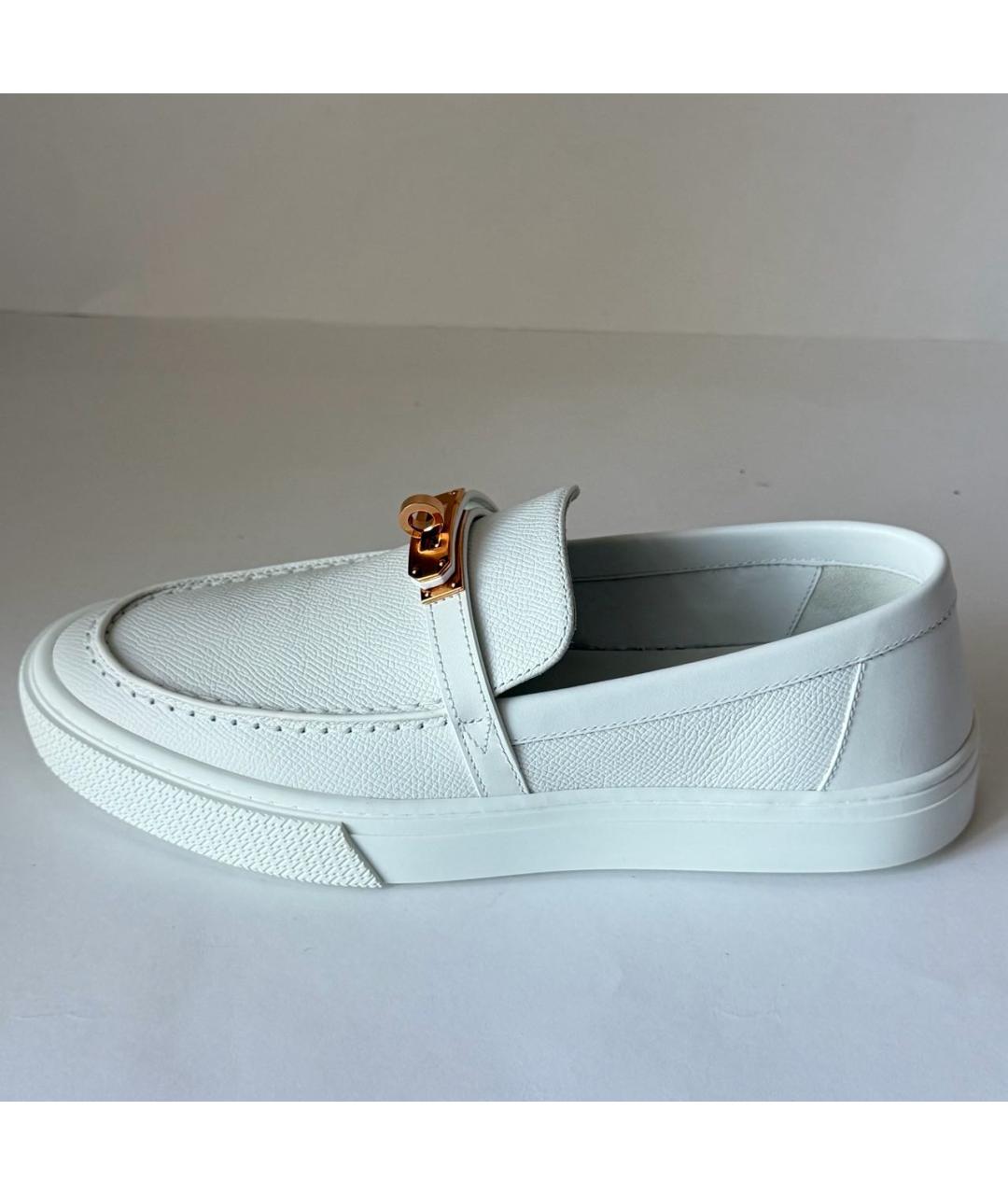 HERMES Белые кожаные лоферы, фото 6