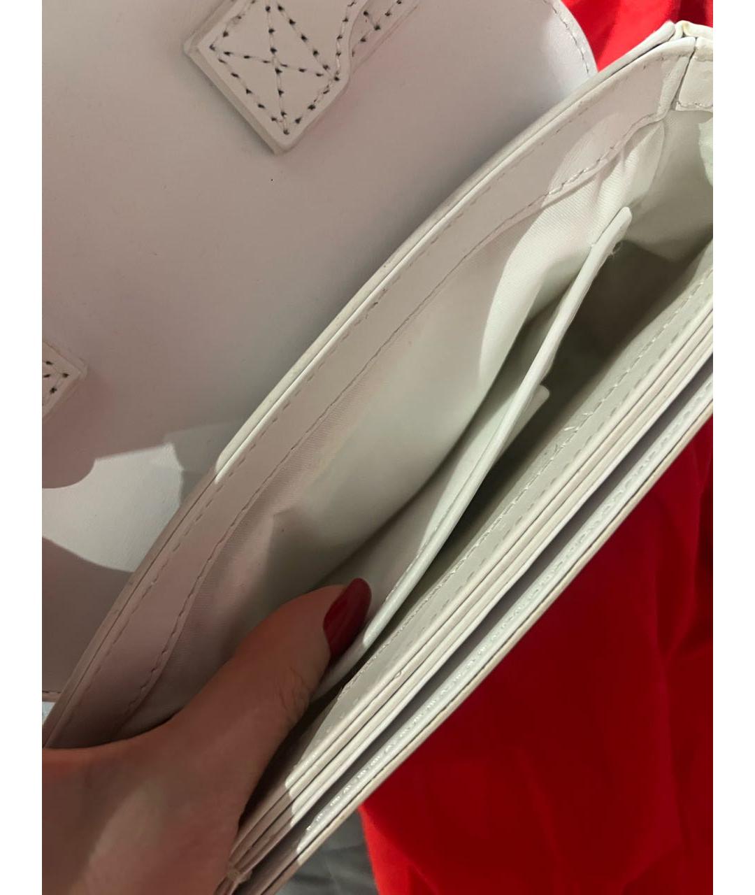 DIESEL Белая кожаная сумка через плечо, фото 3