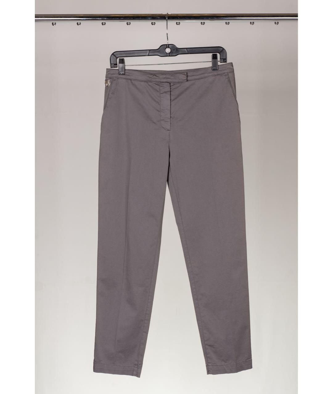 KENZO Серые хлопковые брюки узкие, фото 4