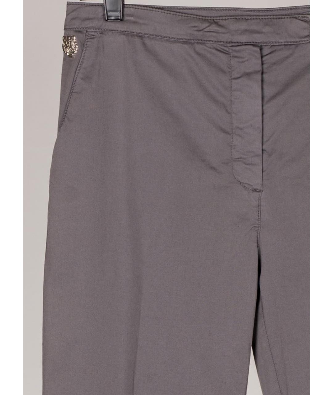 KENZO Серые хлопковые брюки узкие, фото 3