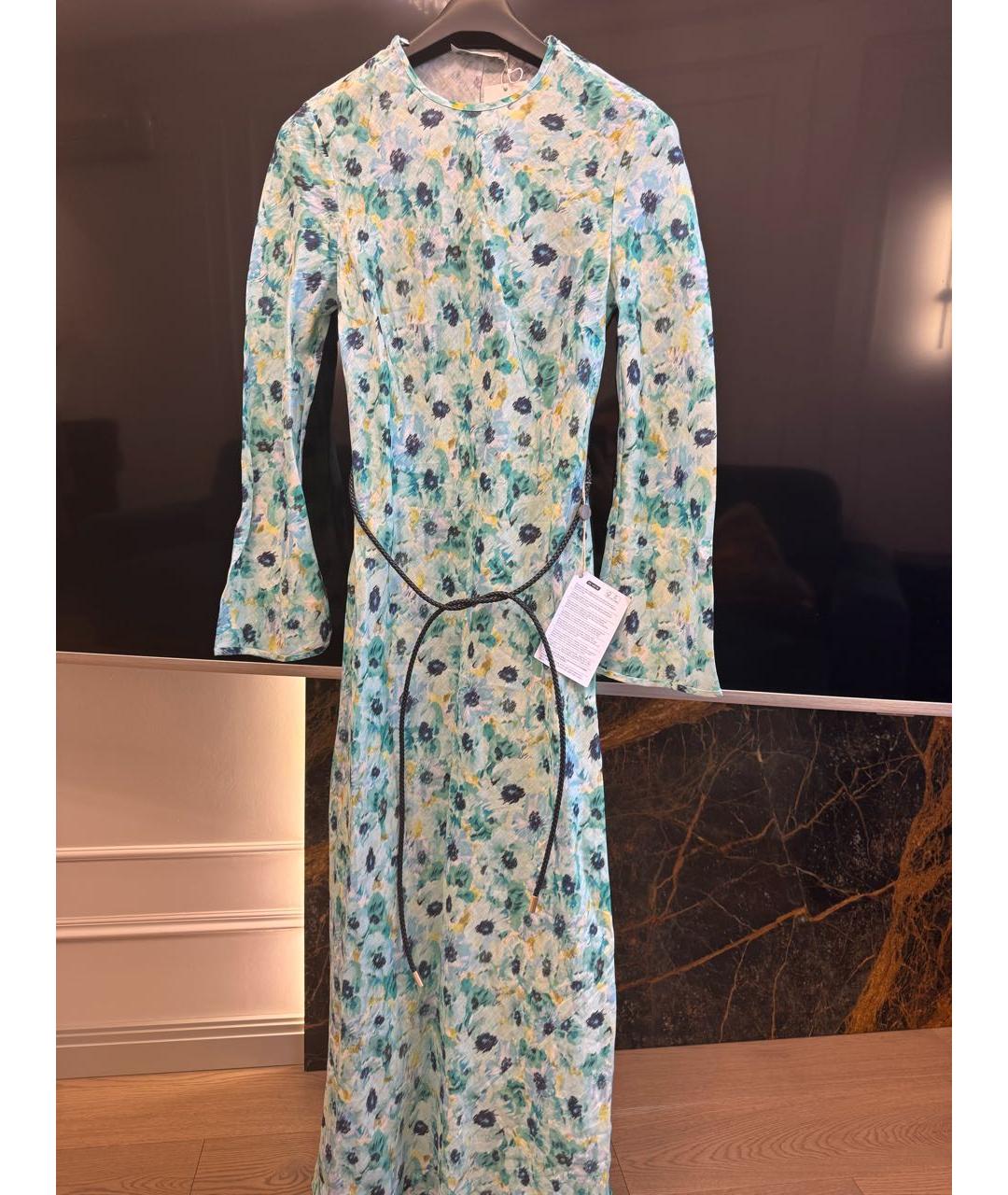 ZIMMERMANN Бирюзовое льняное повседневное платье, фото 3