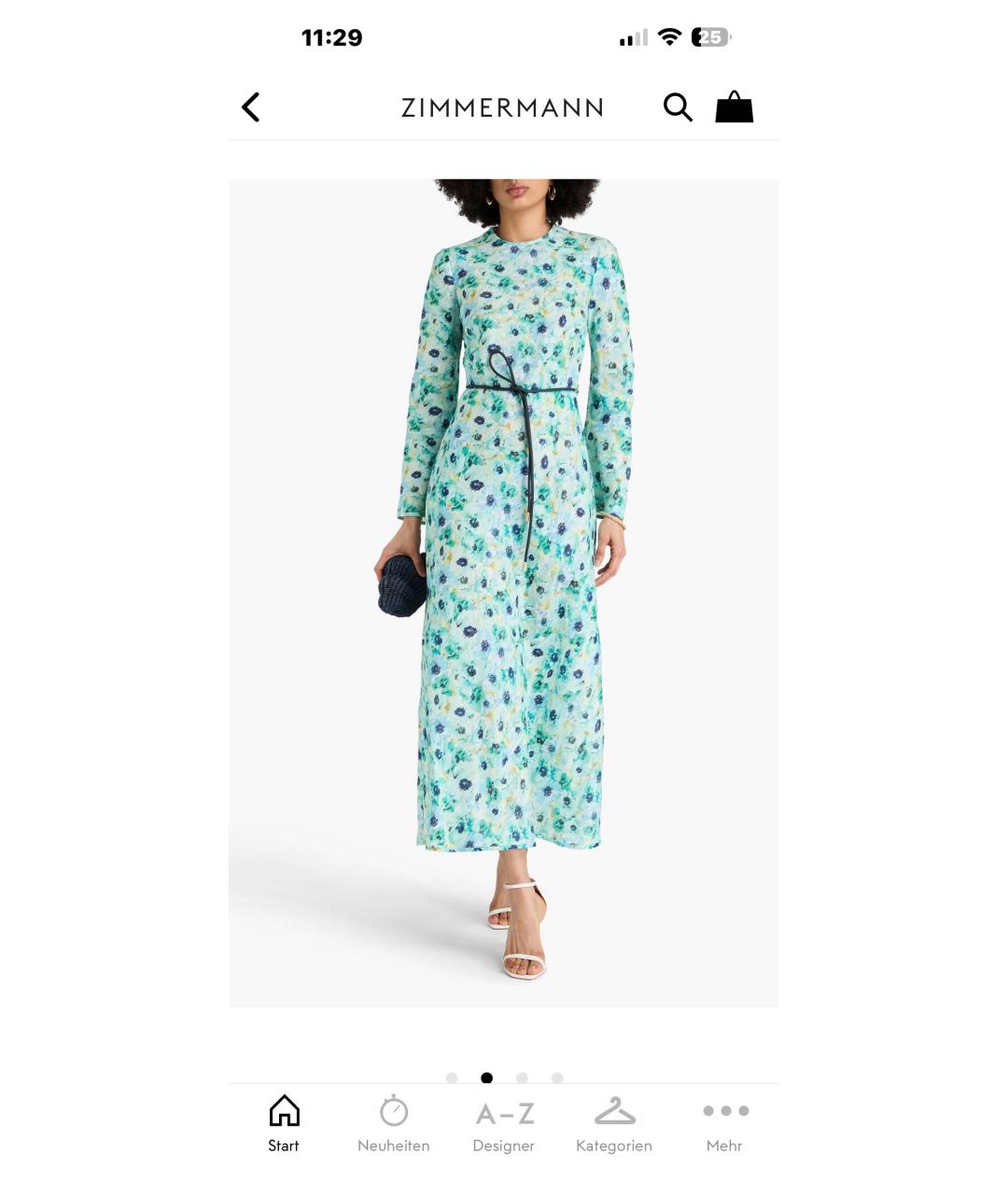 ZIMMERMANN Бирюзовое льняное повседневное платье, фото 4