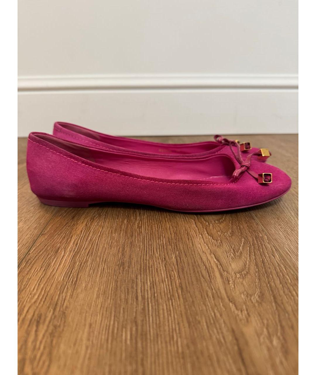 LOUIS VUITTON Фуксия замшевые балетки, фото 8