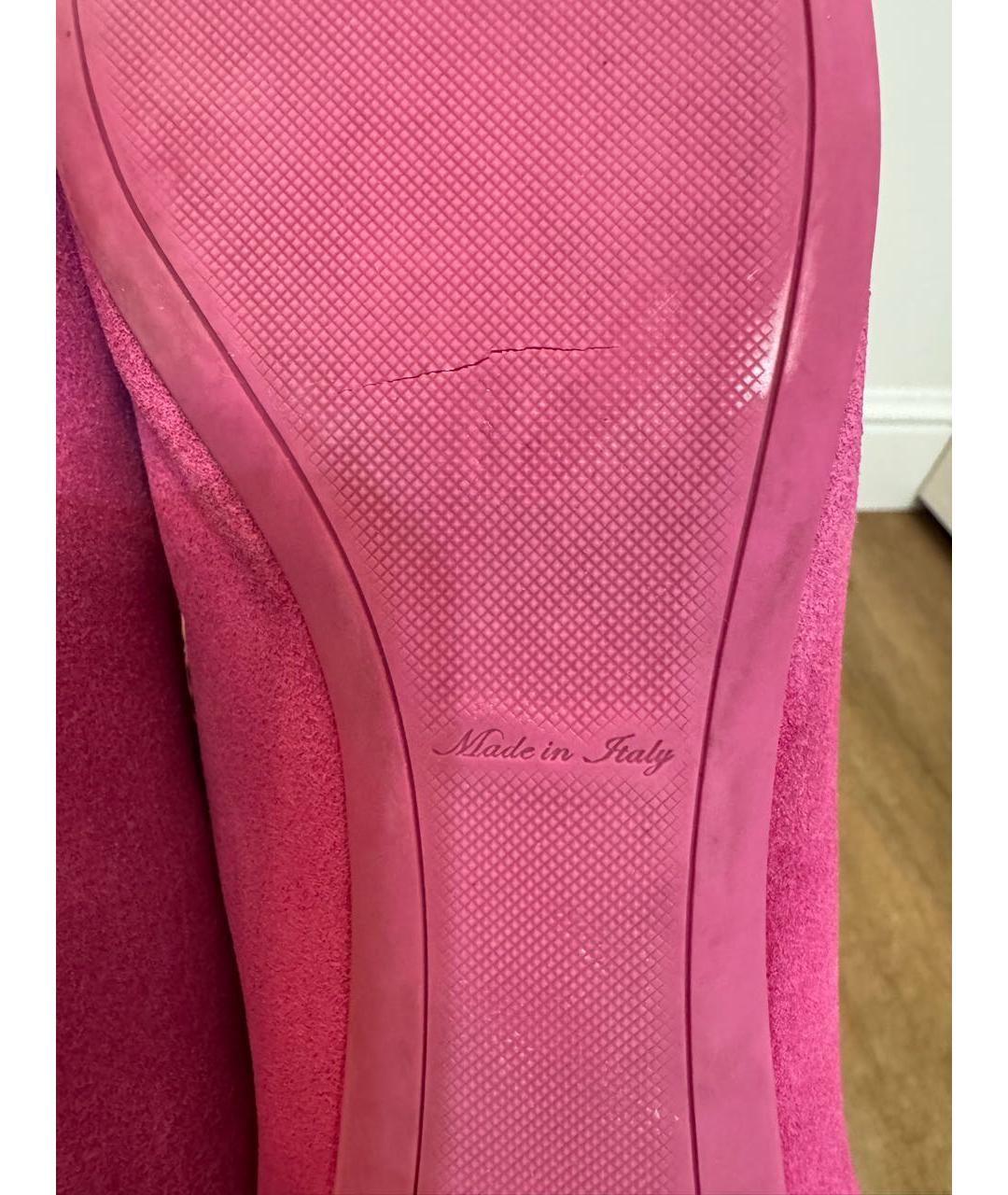 LOUIS VUITTON Фуксия замшевые балетки, фото 6