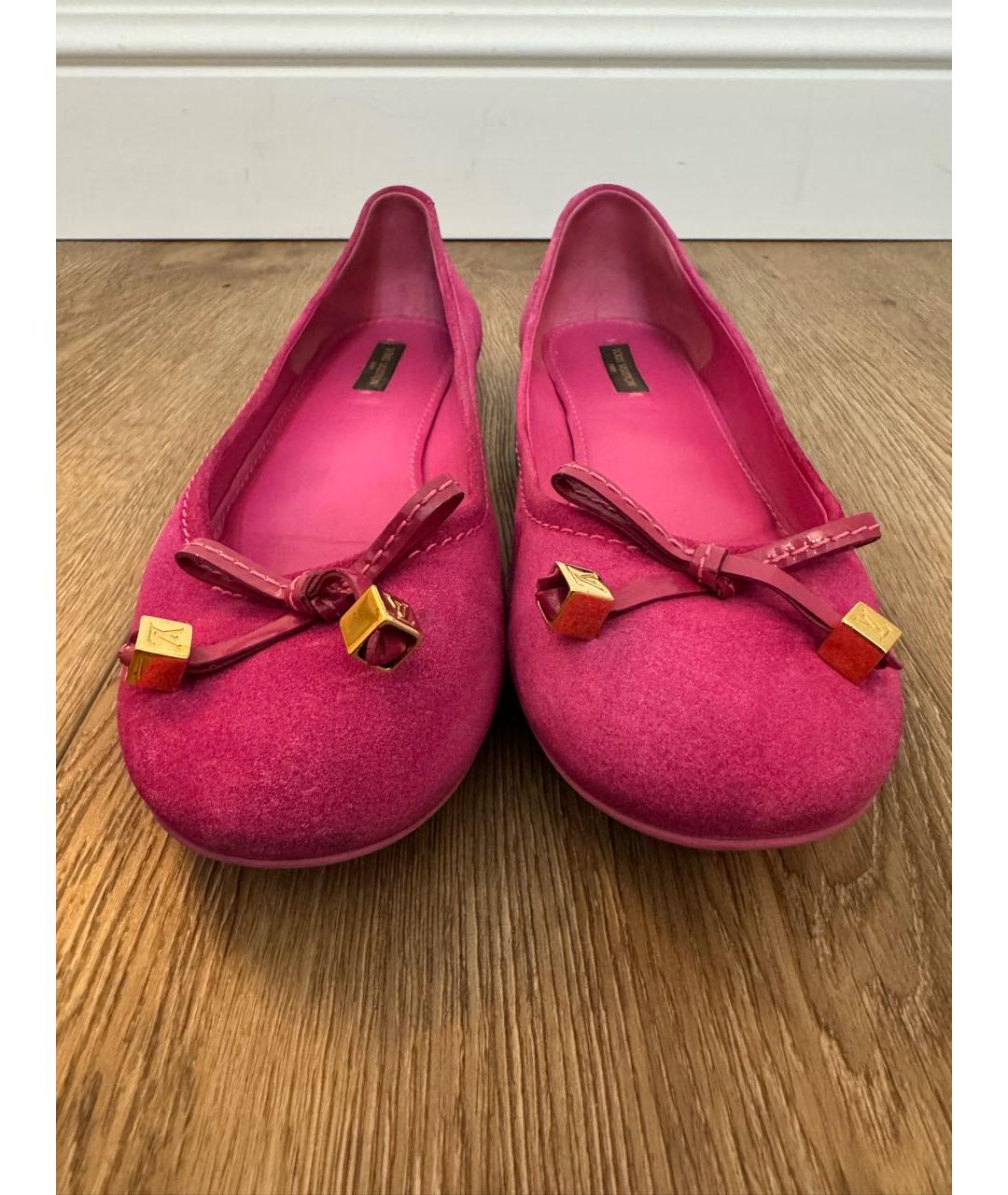 LOUIS VUITTON Фуксия замшевые балетки, фото 2